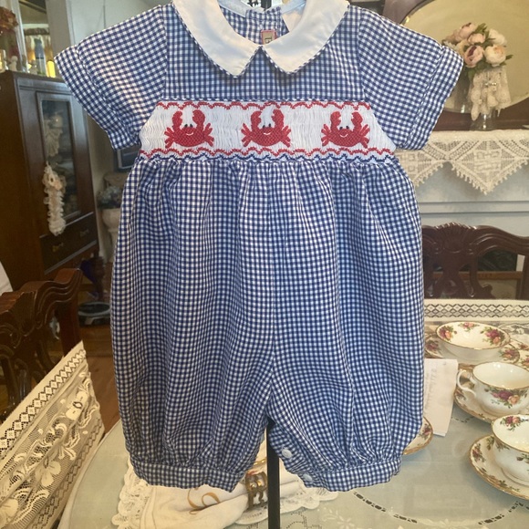 Bella Mia Kids Smocked Infant boys Shortall size size 0-3 months - Picture 3 of 16